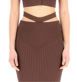 NWT Andreadamo Cut Out Ribbed Mini Skirt